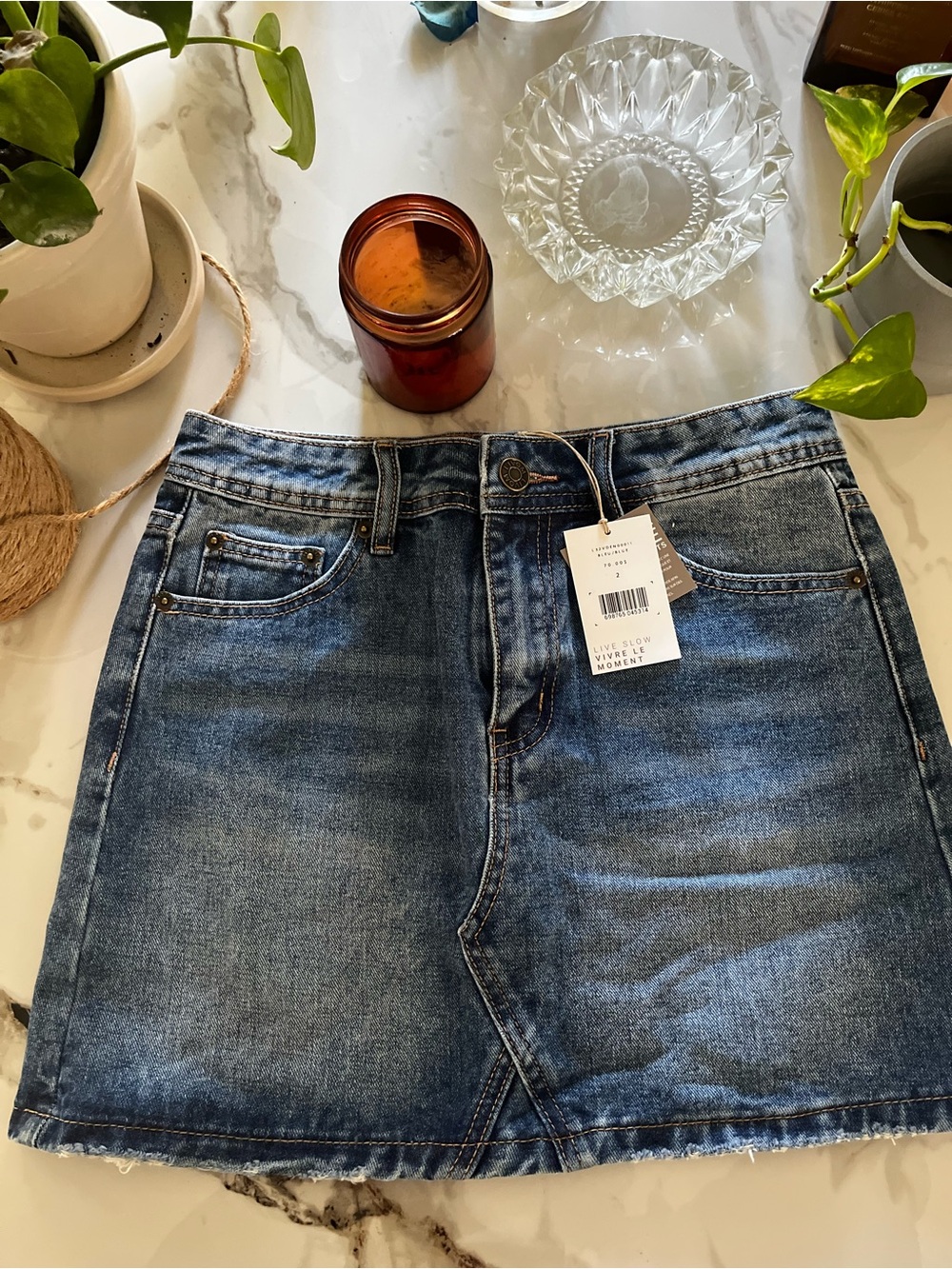 BNWT Denim Mini Skirt - Blue LIVØM